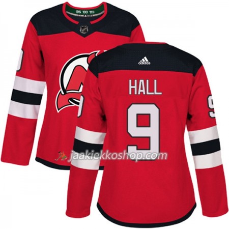 Nainen NHL New Jersey Devils Pelipaita Taylor Hall 9 Adidas 2017-2018 Punainen Authentic